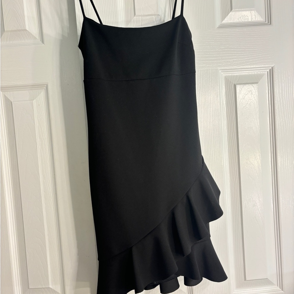 Blue Blush Black Ruffle Dress